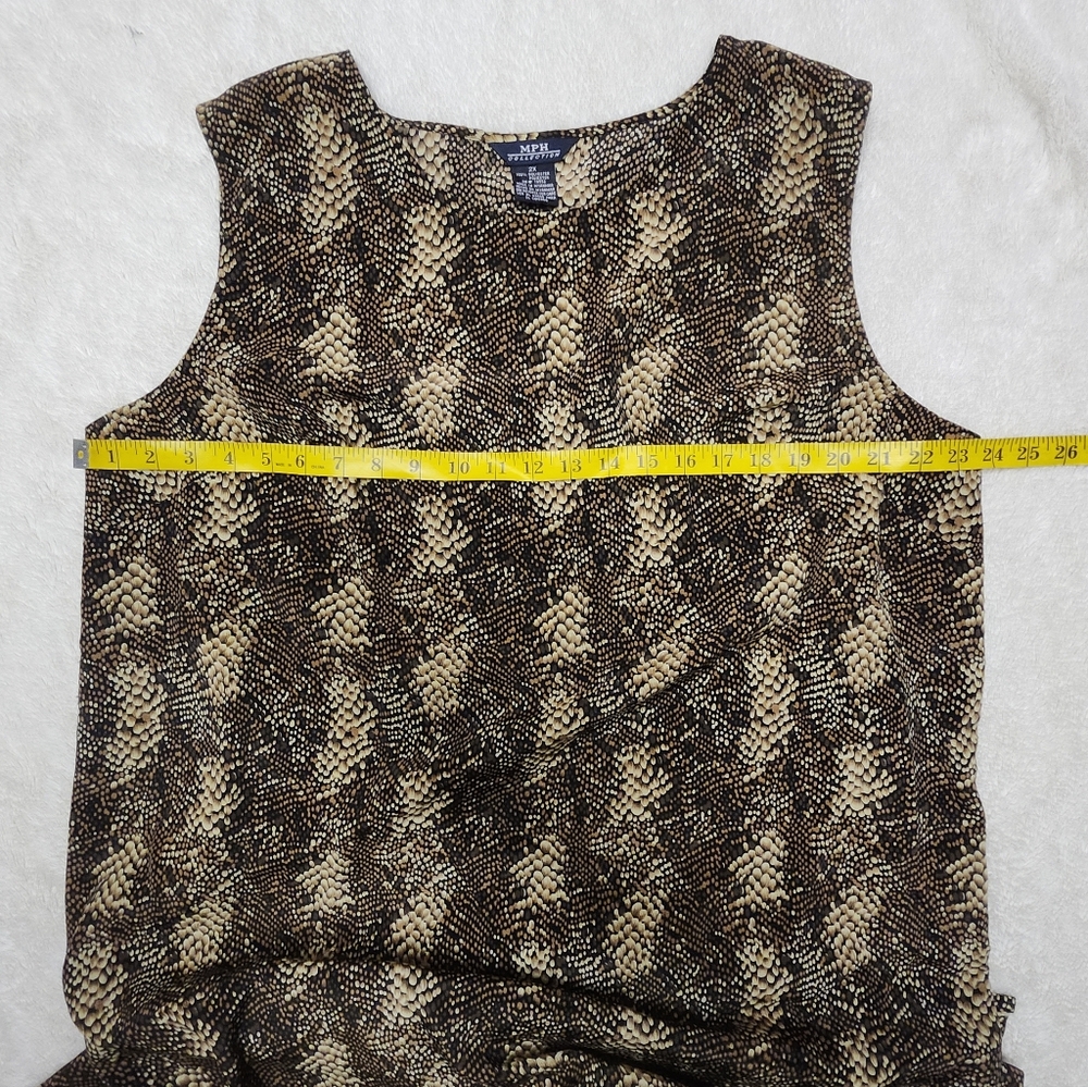 •Vintage MPH Collection Dress Women's Size 2X 90s Animal Print Midi Length Shift - Picture 8 of 10